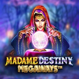 Madame Destiny Megaways online game logo by Pragmatic Play on betcave-casinos.es